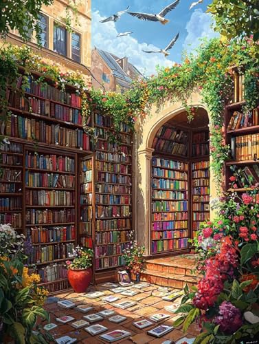 Buchhandlung Seagull 5D Diamond Painting Set Erwachsene Groß, DIY Diamant Painting Kinder, Quadrat Vollbohrer Handbuch Stickerei 80x110cm Home Wand Wohnzimmer Dekor, Geeignet Als Geschenk. Ni-388 von wcusmmog