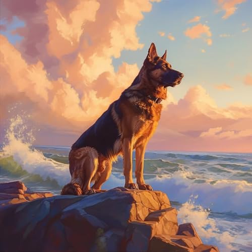 Diamond Painting Deutscher SchäFerhund, Diamant Painting Bilder Kinder, Hund Diamond Painting für Kinder ab 6 7 8 9 10 11 12 Jahre, Mosaik Bastelset Geschenk für Frauen, Home Wand Décor 40x40 cm V-129 Diamond Painting Deutscher SchäFerhund, Diamant Painting Bilder Kinder, Hund Diamond Painting für Kinder ab 6 7 8 9 10 11 12 Jahre, Mosaik Bastelset Geschenk für Frauen, Home Wand Décor 40x40 cm V-129 von wcusmmog