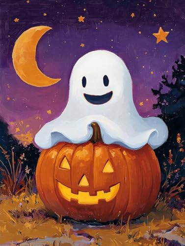 Halloween 5D Diamond Painting Set Erwachsene Groß, DIY Diamant Painting Kinder, Quadrat Vollbohrer Handbuch Stickerei Bilder 90x120cm Home Wand Wohnzimmer Dekorationen, Geeignet Als Geschenk. Ni-435 von wcusmmog