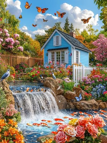 Haus Ansicht 5D Diamond Painting Set Erwachsene Groß, DIY Diamant Painting Kinder, Quadrat Vollbohrer Handbuch Stickerei Bilder 20x30cm Home Wand Wohnzimmer Dekorationen, Geeignet Als Geschenk. Ni-61 von wcusmmog