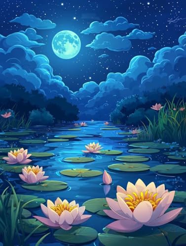 Nachtansicht Lotusblumen 5D Diamond Painting Set Erwachsene Groß, DIY Diamant Painting Kinder, Quadrat Vollbohrer Handbuch Stickerei 60x80cm Home Wand Wohnzimmer Dekor, Geeignet Als Geschenk. Ni-511 Nachtansicht Lotusblumen 5D Diamond Painting Set Erwachsene Groß, DIY Diamant Painting Kinder, Quadrat Vollbohrer Handbuch Stickerei 60x80cm Home Wand Wohnzimmer Dekor, Geeignet Als Geschenk. Ni-511 von wcusmmog