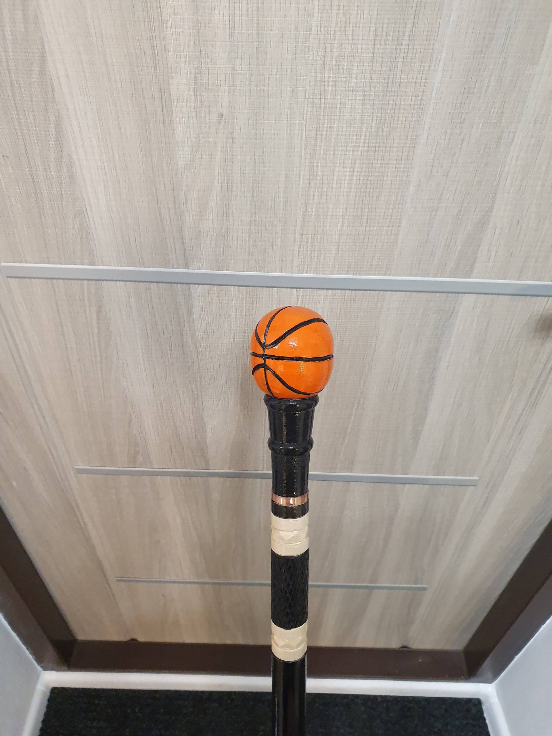 Basketball Gehstock, Handgemacht, Holz Geschnitzt Ball Gehstock von wdcarver