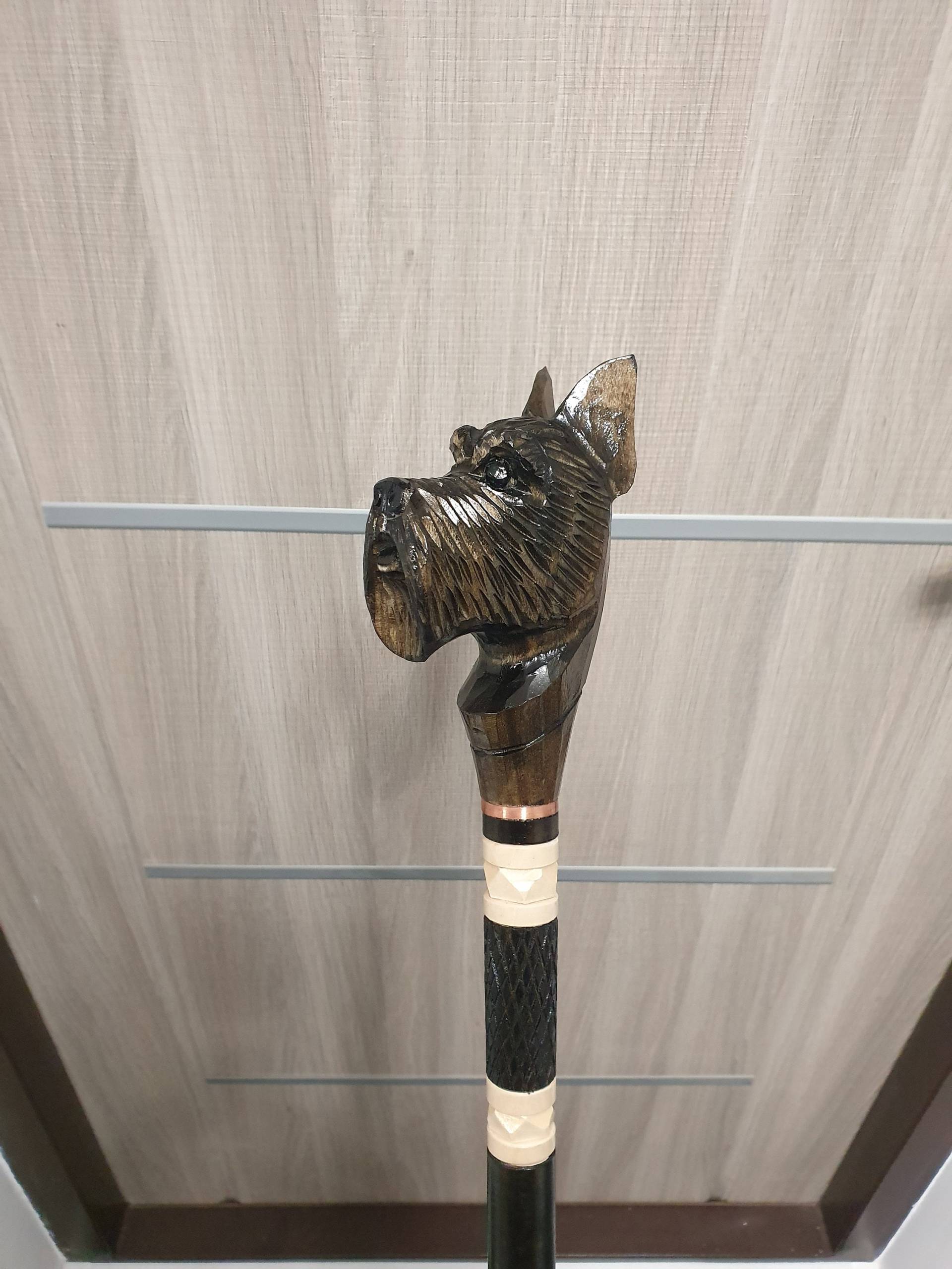 Scottie Gehstock, Handgemacht, Holz Geschnitzt Scottish Terrier Gehstock von wdcarver
