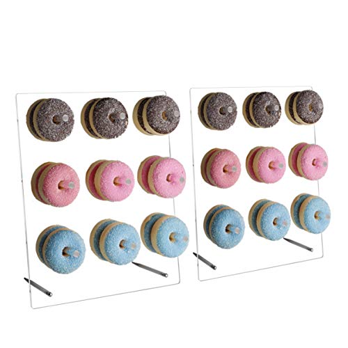 Acryl-Donut-Wanddisplay mit Staffelei-Ständer, transparent, Bagel-Donut-Halter, Brett für Partys, Süßigkeitentische, Hochzeits-Leckereien, Babypartys, 2 Stück Acryl-Donut-Wanddisplay mit Staffelei-Ständer, transparent, Bagel-Donut-Halter, Brett für Partys, Süßigkeitentische, Hochzeits-Leckereien, Babypartys, 2 Stück von weddingwish