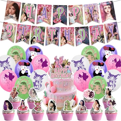 wedfcvrt Melanie Cartoon Musik Party Dekorationen, Geburtstagsparty Zubehr, Knig-Banner, Kinder-Tier-Party-Dekorationen, Melanie-Thema Kuchenaufstze, 30 Stck wedfcvrt Melanie Cartoon Musik Party Dekorationen, Geburtstagsparty Zubehr, Knig-Banner, Kinder-Tier-Party-Dekorationen, Melanie-Thema Kuchenaufstze, 30 Stck von wedfcvrt