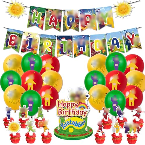wedfcvrt Teletu Baby Cartoon-Themen-Party-Dekoration, König-Banner, Kinder-Tier-Party-Dekorationen, Teletu-Baby-Thema-Kuchenaufsätze für Babyparty, Kindergeburtstag, 44 Stück wedfcvrt Teletu Baby Cartoon-Themen-Party-Dekoration, König-Banner, Kinder-Tier-Party-Dekorationen, Teletu-Baby-Thema-Kuchenaufsätze für Babyparty, Kindergeburtstag, 44 Stück von wedfcvrt