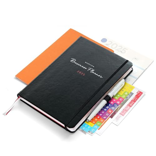 weekview Business Planner Premium 2025 A5+ mit Tafelkalender, Sticker, Griffregister, Froschtasche, Stiftschlaufe, Stift, Gmund Notizheft, Wochen-/Monatsübersicht, Quartalsplanung, Notizseiten weekview Business Planner Premium 2025 A5+ mit Tafelkalender, Sticker, Griffregister, Froschtasche, Stiftschlaufe, Stift, Gmund Notizheft, Wochen-/Monatsübersicht, Quartalsplanung, Notizseiten von weekview