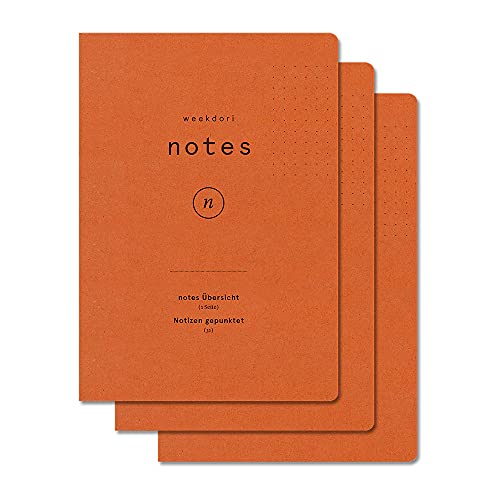 weekview Notizheft Set A6 – weekdori dotted – inkl. Index (31 S.) von weekview