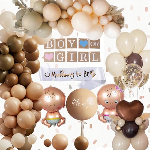Gender Reveal Party Deko für Babypartys, Boy or Girl Deko, 65PCS Mädchen oder Junge Deko, Babyparty & Baby Shower Deko, Braun Geschlecht Offenbaren Konfetti Rosa Blau für Geschlecht Party Gender Reveal Party Deko für Babypartys, Boy or Girl Deko, 65PCS Mädchen oder Junge Deko, Babyparty & Baby Shower Deko, Braun Geschlecht Offenbaren Konfetti Rosa Blau für Geschlecht Party von weeyin