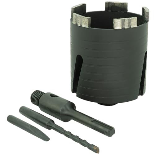 WEFARU Diamant Dosensenker Ø 82 mm mit M16-Aufnahme + SDS Plus Adapter & Zentrierbohrer - 80mm Nutzlänge - Dosenbohrer für Mauerwerk, Kalksandstein, Ziegel, Poroton, uvm. - Profi Diamant Bohrkrone WEFARU Diamant Dosensenker Ø 82 mm mit M16-Aufnahme + SDS Plus Adapter & Zentrierbohrer - 80mm Nutzlänge - Dosenbohrer für Mauerwerk, Kalksandstein, Ziegel, Poroton, uvm. - Profi Diamant Bohrkrone von wefaru