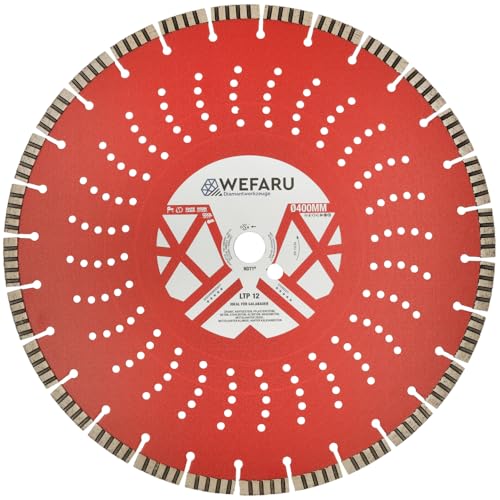 WEFARU Diamanttrennscheibe 400 mm – Turbo-Segmente 12 mm – Beton, Stahlbeton, Granit – 25,4 mm Bohrung – Trennschleifer & Tischsägen – Profiqualität EVO-Line WEFARU Diamanttrennscheibe 400 mm – Turbo-Segmente 12 mm – Beton, Stahlbeton, Granit – 25,4 mm Bohrung – Trennschleifer & Tischsägen – Profiqualität EVO-Line von wefaru