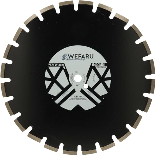 WEFARU Diamanttrennscheibe LBA 10 Ø 400 mm, 20,0 mm Bohrung – Trennscheibe für Asphalt, Frischbeton & abrasive Baustoffe von wefaru