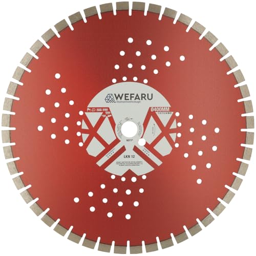 WEFARU Diamanttrennscheibe LKN 12 Ø 400 mm, 25,4 mm Bohrung – Kurzzahn-Segmente – für Granit, Beton, Klinker – Nass & Trocken WEFARU Diamanttrennscheibe LKN 12 Ø 400 mm, 25,4 mm Bohrung – Kurzzahn-Segmente – für Granit, Beton, Klinker – Nass & Trocken von wefaru