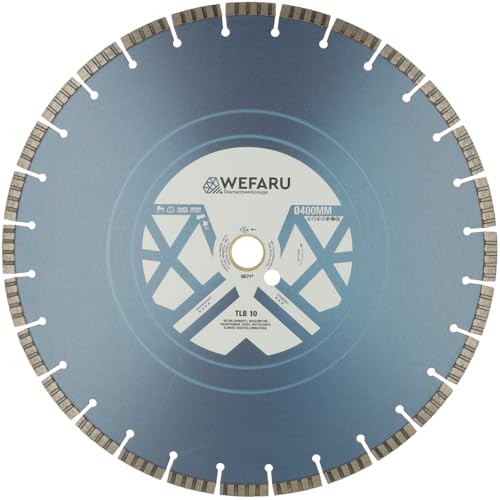 WEFARU Diamanttrennscheibe TLB 10 Ø 400 mm – Turbo-Segmente, 30,0 mm Bohrung, 10 mm Segmenthöhe – Profi-Trennscheibe für Beton, Ziegel, Kalksandstein, Waschbeton – Nass- & Trockenschnitt WEFARU Diamanttrennscheibe TLB 10 Ø 400 mm – Turbo-Segmente, 30,0 mm Bohrung, 10 mm Segmenthöhe – Profi-Trennscheibe für Beton, Ziegel, Kalksandstein, Waschbeton – Nass- & Trockenschnitt von wefaru