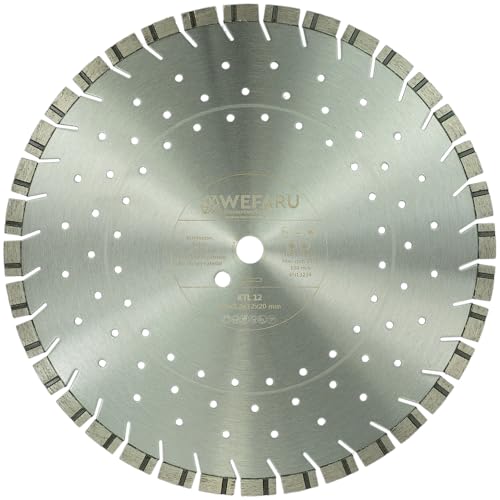 WEFARU Premium Diamantscheibe KTL 12 – Ø 350 mm, 25,4 mm Bohrung, lasergeschweißt, Kurzzahn-Turbosegmente, Diamanttrennscheibe für Beton, Stahlbeton, Granit, Pflaster, Trocken- & Nassschnitt WEFARU Premium Diamantscheibe KTL 12 – Ø 350 mm, 25,4 mm Bohrung, lasergeschweißt, Kurzzahn-Turbosegmente, Diamanttrennscheibe für Beton, Stahlbeton, Granit, Pflaster, Trocken- & Nassschnitt von wefaru