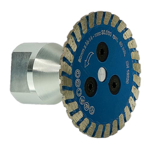 WEFARU Profi Diamantscheibe M14 Mini Turbo Ø 50 mm – Diamanttrennscheibe für Winkelschleifer – ideal für Fugensanierung, Ornamentarbeiten & präzise Schnitte in Fliesen, Feinsteinzeug, Granit – trocken WEFARU Profi Diamantscheibe M14 Mini Turbo Ø 50 mm – Diamanttrennscheibe für Winkelschleifer – ideal für Fugensanierung, Ornamentarbeiten & präzise Schnitte in Fliesen, Feinsteinzeug, Granit – trocken von wefaru