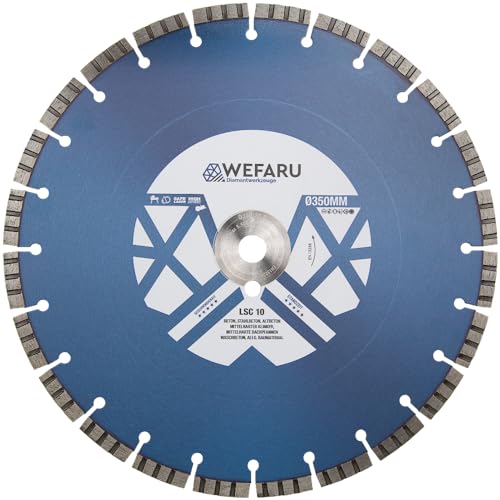 WEFARU Turbo Diamanttrennscheibe 350mm x 20,0 mm für Stein, Beton, Granit, Mauerwerk, Ziegel WEFARU Turbo Diamanttrennscheibe 350mm x 20,0 mm für Stein, Beton, Granit, Mauerwerk, Ziegel von wefaru