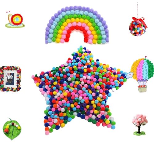 Pompons zum Basteln, 1cm Pompom Bälle Kleine Bommeln,2000pcs, Bunte Plüschbälle für Lustige DIY Kreative Handwerk Pompons zum Basteln, 1cm Pompom Bälle Kleine Bommeln,2000pcs, Bunte Plüschbälle für Lustige DIY Kreative Handwerk von weigav