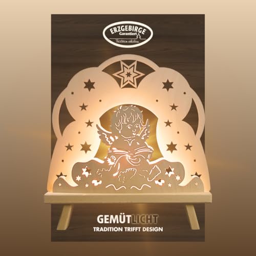 WEIGLA - Dekoleuchte original Erzgebirge I Motiv Engel I 1 Lampe I 7 W, E14 I Weihnachtsdeko innen I Weihnachtsbeleuchtung aus Holz I Fensterdeko WEIGLA - Dekoleuchte original Erzgebirge I Motiv Engel I 1 Lampe I 7 W, E14 I Weihnachtsdeko innen I Weihnachtsbeleuchtung aus Holz I Fensterdeko von weigla