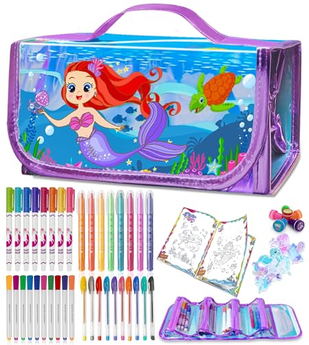 weirtoya Einhorn Geschenke für Mädchen 4 5 6 7 Jahre, Filzstifte Glitzerstifte Mädchen Spielzeug ab 4-7 Jahre Mädchen Einhorn Spielzeug Mädchen Geschenk von weirtoya