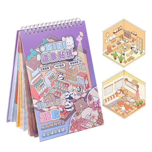 weiting Miniatur Szenen Sticker - 3D Cartoon Wand Aufkleber | Tagebuch Bastelbedarf Ästhetik Zubehör Für Kinder Kreativprojekte weiting Miniatur Szenen Sticker - 3D Cartoon Wand Aufkleber | Tagebuch Bastelbedarf Ästhetik Zubehör Für Kinder Kreativprojekte von weiting