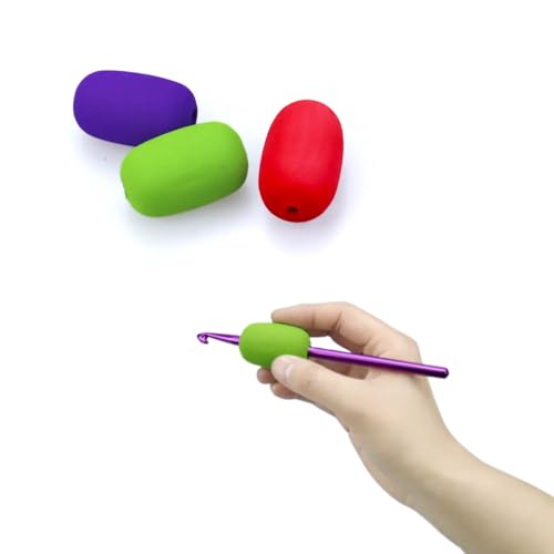 3 x Häkelnadelgriffe für Arthritis, ergonomischer Häkelnadelgriff, passend für 6 mm bis 8 mm Haken 3 x Häkelnadelgriffe für Arthritis, ergonomischer Häkelnadelgriff, passend für 6 mm bis 8 mm Haken von welsoon