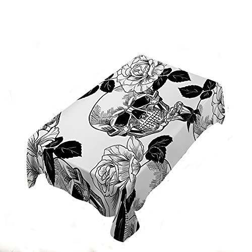 Rechteckige Garten Tischdecke, Totenkopf-Rosen Blühen Blumen-Horror-Knochen-Rock-N-Roll rutschfeste Tischwäsche Abwaschbar Wachstuchtischdecke Für Outdoor Terrasse Garten 137X183Cm Rechteckige Garten Tischdecke, Totenkopf-Rosen Blühen Blumen-Horror-Knochen-Rock-N-Roll rutschfeste Tischwäsche Abwaschbar Wachstuchtischdecke Für Outdoor Terrasse Garten 137X183Cm von wenchanglicanwangwangluokejiyouxiangongsi1