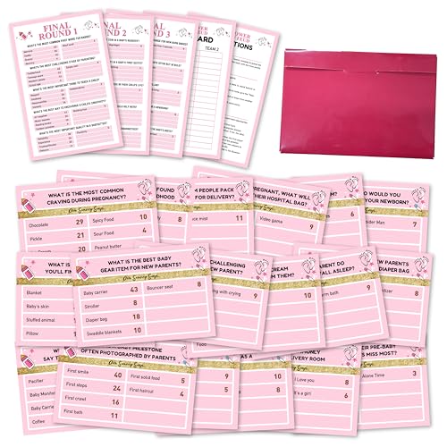 wenhihsiy Babyparty-Fehd-Spiele, rosa Dusch-Spielkarten, Geschlechtsoffenbarung, Partyspiele für Familie und Freunde, freundliches Fehd-Spiel für Gruppen, Babyparty-Party-Dekorationen, Zubehör wenhihsiy Babyparty-Fehd-Spiele, rosa Dusch-Spielkarten, Geschlechtsoffenbarung, Partyspiele für Familie und Freunde, freundliches Fehd-Spiel für Gruppen, Babyparty-Party-Dekorationen, Zubehör von wenhihsiy