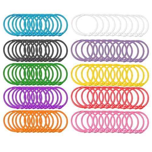 Wenrescry 100 Stück Buchringe,Schlüsselringe bunt, karteikarten ringe, 30mm Metall Ringbuch Binder Ringe, Mehrfarbig für Scrapbook, Fotoalbum, Album und Memo-Ablage Wenrescry 100 Stück Buchringe,Schlüsselringe bunt, karteikarten ringe, 30mm Metall Ringbuch Binder Ringe, Mehrfarbig für Scrapbook, Fotoalbum, Album und Memo-Ablage von wenrescry