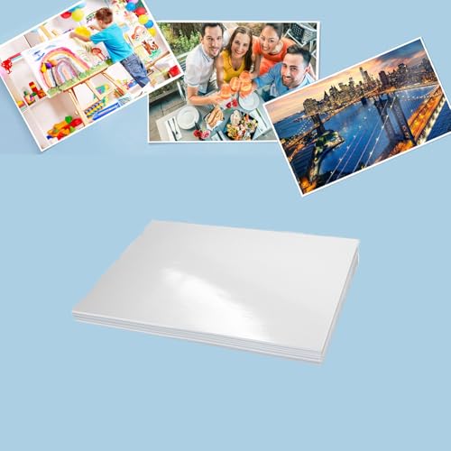 Wenrescry Fotopapier A4 Hochglänzend, 50 Blatt, 200g/m², Sofort Trocken, Ideal für Tintenstrahldrucker, Fotokarten, Hochweiß von wenrescry