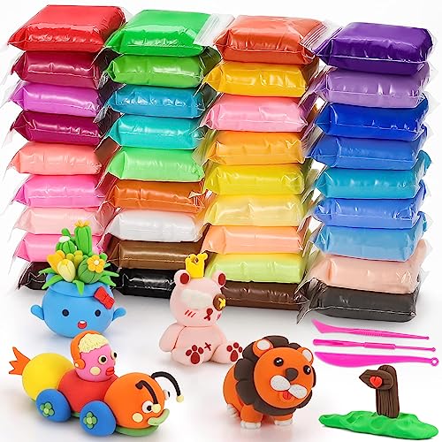 Wenrescry Modelliermasse Lufttrocknend – 36 Farben Knete für Kinder, Magische Knete Geschenk für Jungen und Mädchen Wenrescry Modelliermasse Lufttrocknend – 36 Farben Knete für Kinder, Magische Knete Geschenk für Jungen und Mädchen von wenrescry