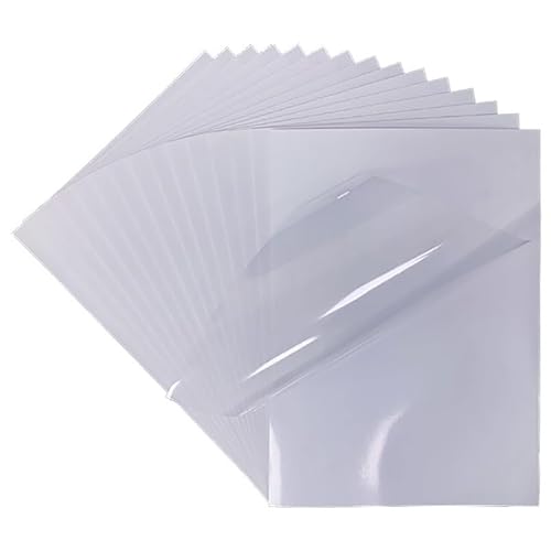 wenrescry 30 Blatt Transparente Aufkleberfolie A4 zum Bedrucken – Inkjet Sticker Papier Selbstklebend, Schnell Trocknend, Hochtransparent, 210×297mm für DIY & Büro von wenrescry
