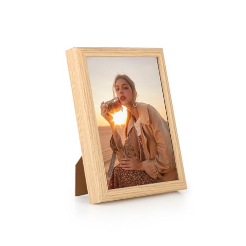 wenrescry Holz Bilderrahmen 8 Zoll mit Echtglas - Eleganter Fotorahmen für Hochformat & Querformat, Wandaufhängung & Tischaufstellung, Robuster Rahmen zum Schutz Ihrer Fotos wenrescry Holz Bilderrahmen 8 Zoll mit Echtglas - Eleganter Fotorahmen für Hochformat & Querformat, Wandaufhängung & Tischaufstellung, Robuster Rahmen zum Schutz Ihrer Fotos von wenrescry