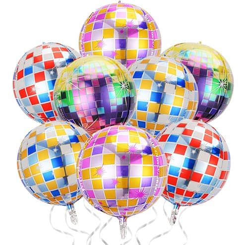 Wenweo 8 große Stücke Discokugel Deko, Disco Deko Helium Balloon, Disco Folienballon,für Deko Geburtstag, Einschulung und Schulanfang Deko, Diverse Party Deko(Stil 1) Wenweo 8 große Stücke Discokugel Deko, Disco Deko Helium Balloon, Disco Folienballon,für Deko Geburtstag, Einschulung und Schulanfang Deko, Diverse Party Deko(Stil 1) von wenweo