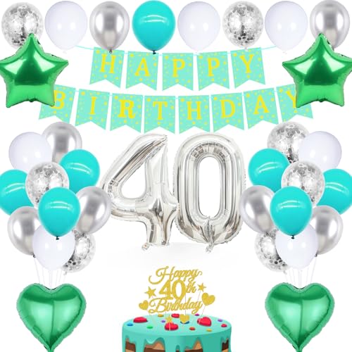 wenweo 40 Geburtstag Männer Frauen, Deko 40 Geburtstag Mann Frauen enthält die Notwendigen Latexballons für die Party, 40 jährige Aluminiumfolienballons Tortendeko und Banner wenweo 40 Geburtstag Männer Frauen, Deko 40 Geburtstag Mann Frauen enthält die Notwendigen Latexballons für die Party, 40 jährige Aluminiumfolienballons Tortendeko und Banner von wenweo