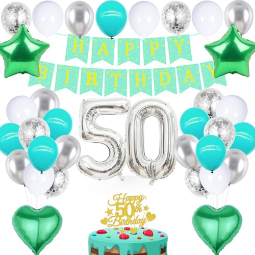 wenweo Luftballons 50. Geburtstag, Deko 50. Geburtstag Mann Frau enthält die Notwendigen Latexballons für die Party, 50 jährige Aluminiumfolienballons Tortendeko und Banner wenweo Luftballons 50. Geburtstag, Deko 50. Geburtstag Mann Frau enthält die Notwendigen Latexballons für die Party, 50 jährige Aluminiumfolienballons Tortendeko und Banner von wenweo