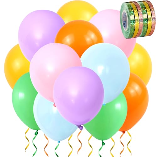 wenweo Luftballons Geburtstag • [48 Stück] • 12 zoll Premium Ballons aus 100% Naturlatex • Helium Luftballons pastellfarben • Luftballon Girlande • Perfekt für Feiertage oder Partydekorationen von wenweo