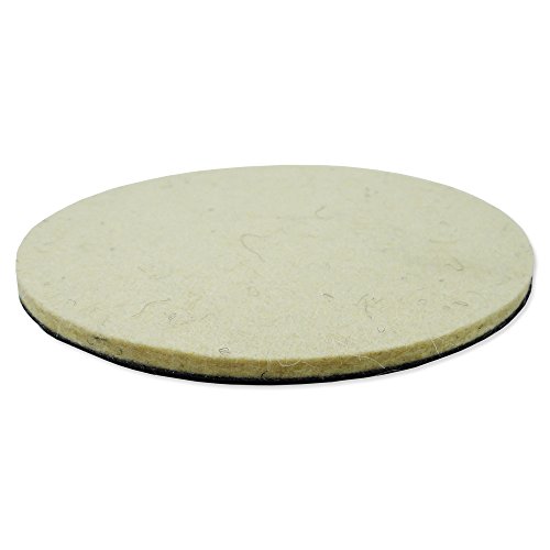 werkzeugundzubehoer_com Polierpad Polierfilz Polierfelt Ø 150mm mit Klettverschluss für Winkelschleifmaschine, Tischschleifmaschine aus Fell von werkzeugundzubehoer_com