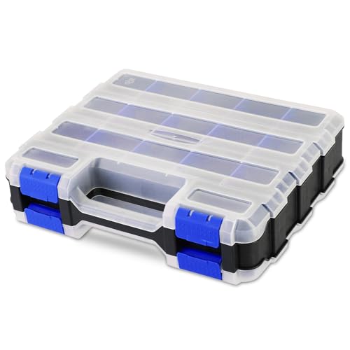 weyleity Kleinteile-Organizer, Aufbewahrungskoffer, Werkzeugbox, 34 Fächer, doppelseitige Organizer-Box mit herausnehmbaren Trennwänden für kleine Hardware, Schrauben, Bolzen, Muttern, Nägel, Perlen weyleity Kleinteile-Organizer, Aufbewahrungskoffer, Werkzeugbox, 34 Fächer, doppelseitige Organizer-Box mit herausnehmbaren Trennwänden für kleine Hardware, Schrauben, Bolzen, Muttern, Nägel, Perlen von weyleity