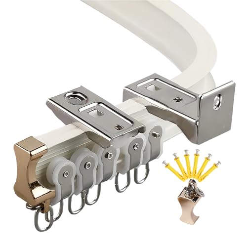 whalebee Biegsam Vorhangstange Mit Zubehör Flexible Vorhangschiene Leise Und Glatt, Wand-/Deckenmontage Gebogene Vorhangschiene Größen Verfügbar Abriebfest Gardinenstangen whalebee Biegsam Vorhangstange Mit Zubehör Flexible Vorhangschiene Leise Und Glatt, Wand-/Deckenmontage Gebogene Vorhangschiene Größen Verfügbar Abriebfest Gardinenstangen von whalebee