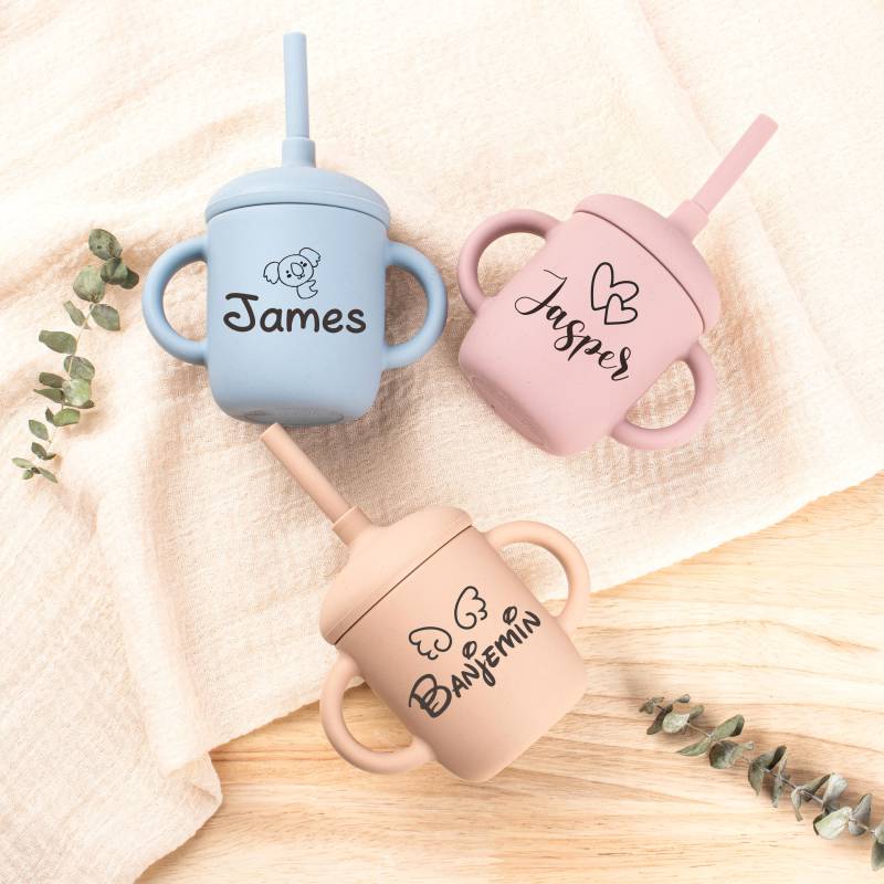 Custom Name Silicone Cup, Personalized Engraved Cuptoddler Tumbler With Straw, Toddler Cup, Baby Gift, Toddler von whalement
