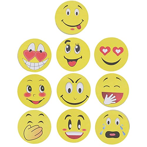 Emotion Haftnotizen, niedliches Smiley-Gesicht, selbstklebend, entfernbar, 10 Blöcke - 10 Blatt pro Block 10 Stück von whatUneed