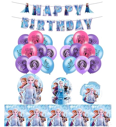 Geburtstag Frozen Luftballons Dekorationen Eiskönigin Alles Gute Zum Geburtstag Girlande Partygeschirr Partydekorationen von whdiduo