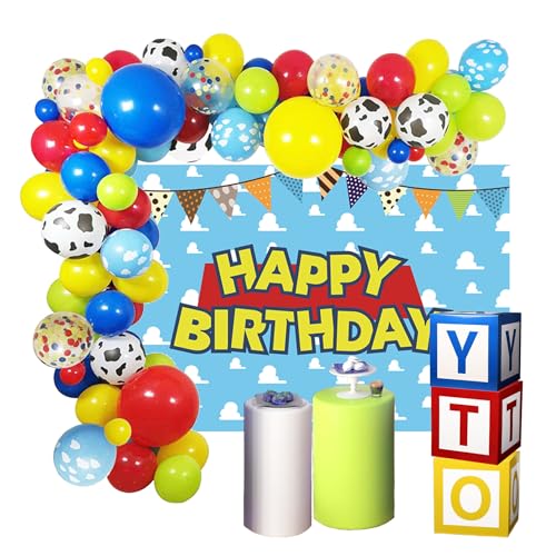 Geburtstags Boy Luftballons Dekoration Girlanden Banner Story Fotohintergrund für Fotografie Partyzubehör von whdiduo
