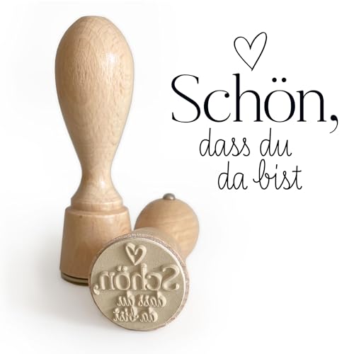 Hochwertiger Holzstempel schön, dass du da bist | Ø 3 cm | made in Germany | Textstempel, DIY für deine Hochzeit, Feier, Karten, Gastgeschenke Hochwertiger Holzstempel schön, dass du da bist | Ø 3 cm | made in Germany | Textstempel, DIY für deine Hochzeit, Feier, Karten, Gastgeschenke von white & ivory