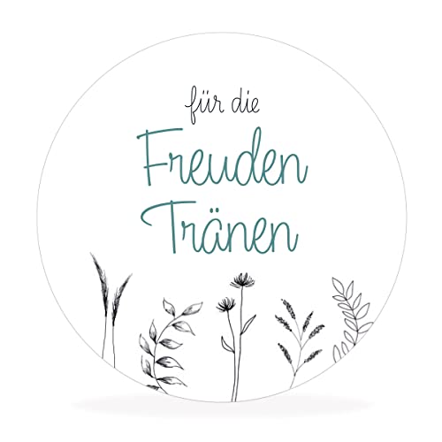 White&ivory, 50x runde Aufkleber, Sticker Für die Freudentränen | stilvolles Design: minimalistisch, floral | 4cm Durchmesser | selbstklebend | Gastgeschenke für Hochzeit Taufe Geburtstag White&ivory, 50x runde Aufkleber, Sticker Für die Freudentränen | stilvolles Design: minimalistisch, floral | 4cm Durchmesser | selbstklebend | Gastgeschenke für Hochzeit Taufe Geburtstag von white & ivory