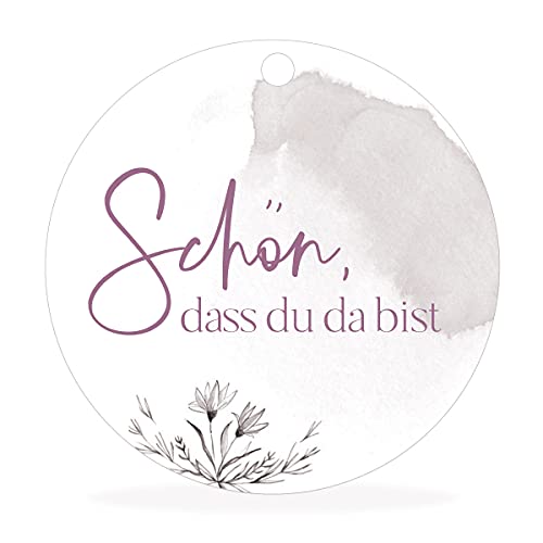 white&ivory, 50 runde Anhänger, Hangtags schön, dass du da bist | stilvolles Design: rosé | 5cm Durchmesser | Gastgeschenke für Hochzeit Taufe Geburtstag white&ivory, 50 runde Anhänger, Hangtags schön, dass du da bist | stilvolles Design: rosé | 5cm Durchmesser | Gastgeschenke für Hochzeit Taufe Geburtstag von white & ivory