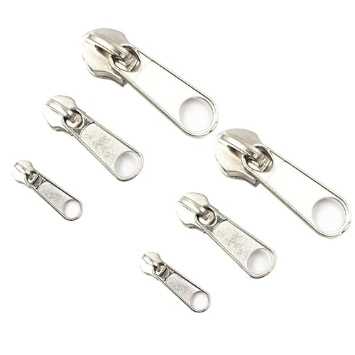 Silver zipper repair kit, universal zipper repair kit, instant repair kit, zipper sliding replacement, rescue teeth, metal, 1 set/6 pieces von whiteswan