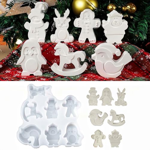 WIKIMO 1 Silikonform mit 7 Verschiedenen Silikonformen Gießformen Weihnachtsmotiven, Gieß Silikonform Weihnachten für Gips, Epoxidharz und Sojawachs-Materialien zum Gießen WIKIMO 1 Silikonform mit 7 Verschiedenen Silikonformen Gießformen Weihnachtsmotiven, Gieß Silikonform Weihnachten für Gips, Epoxidharz und Sojawachs-Materialien zum Gießen von wikimo