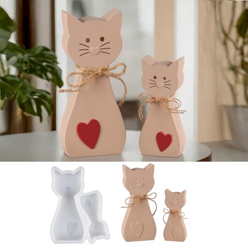 WIKIMO 2 Stück Silikonformen Gießformen für Katze Gips Silikonform, Epoxidharz-Form, Gussformen für Gips WIKIMO 2 Stück Silikonformen Gießformen für Katze Gips Silikonform, Epoxidharz-Form, Gussformen für Gips von wikimo
